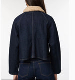 Cropped denim barn jacket