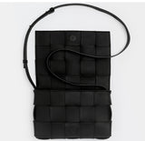 Leather woven handbag - traditional