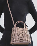 Laser cut leather bag - small