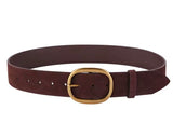 Cowhide suede belt with oval buckle