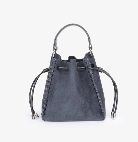 Faux suede slate crossbody