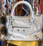 Small satchel leather bag