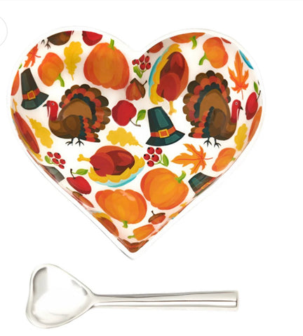 Happy thanksgiving heart with spoon