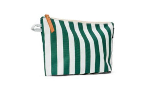 Medium green stripe pouch