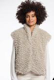 Faux Sherpa vest jacket- oat