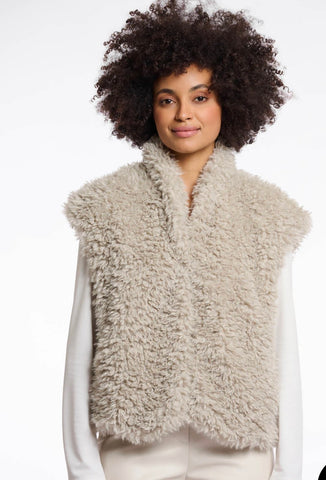 Faux Sherpa vest jacket- oat