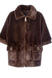 Faux fur broach jacket vest