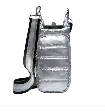 Silver water bottle bag