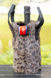 Faux fur wine tote