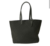 Neoprene Woven Tote - Black and Olive