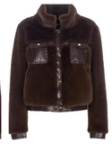 Faux fur jacket croc pocket  - medium
