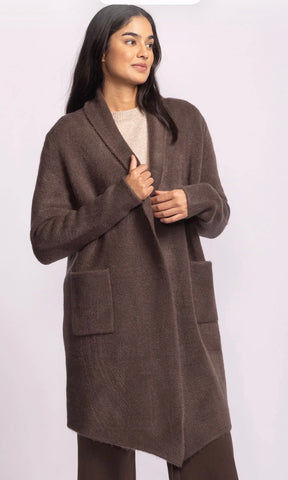 Long knit Jacket - Chocolate