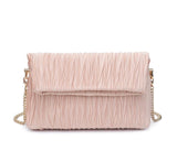 Fold over silk clutch