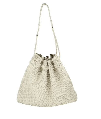 Woven vegan shoulder bag