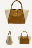 Aspen Faux suede and Sherpa tote- brown