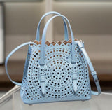 Laser cut leather bag - small