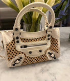 Mini satchel Rafia leather bag