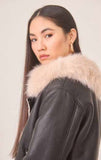 Faux shearling black with cream faux fur