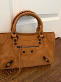 Small satchel leather bag