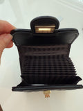 Black quilted card case