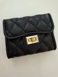 Black quilted card case