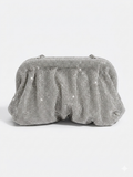 Stone evening bag with detachable chain strap