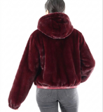 Faux fur hooded jacket - medium