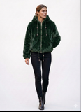 Faux fur hooded jacket - medium