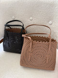 Laser cut leather bag- medium