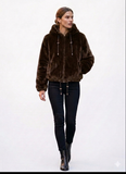 Faux fur hooded jacket - medium