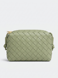 Small leather woven crossbody - square