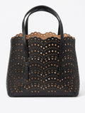 Laser cut leather bag - small
