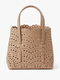 Laser cut leather bag - small