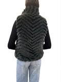 Grey multi faux fur vest jacket