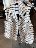 Striped faux fur vest jacket