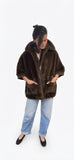 Faux fur broach jacket vest