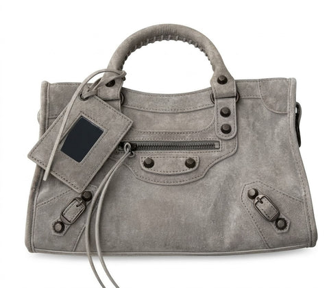 Small satchel suede bag