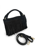 Fringe suede convertible bag