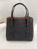 Laser cut leather bag - small