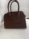 Medium top handle Suede tote - brown