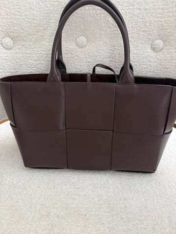 Woven leather tote- crossbody