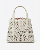 Laser cut leather bag - small