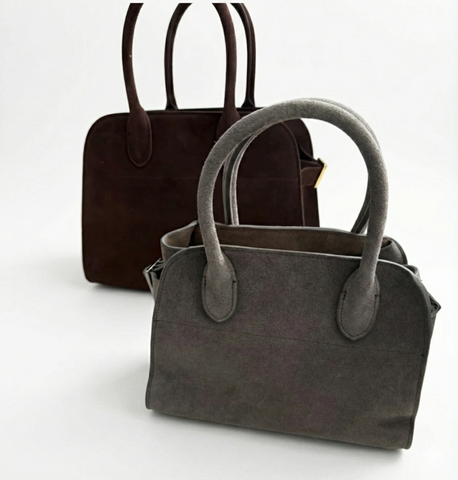 Medium top handle Suede tote
