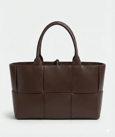 Chocolate leather tote