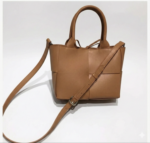 Woven leather crossbody - small