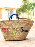 Customized simple moroccan straw basket