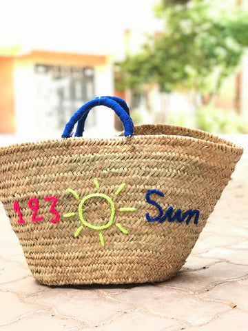 Customized simple moroccan straw basket
