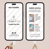 Gingerbread Latte & Hearts Crossbody Phone Chain