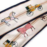 Equestrian Luxe Jumbo Twilly Scarf – Horse & Carriage Print