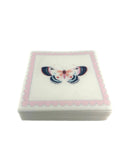 Linen-Feel Cocktail Napkins, Pink Butterfly